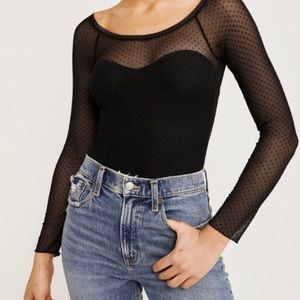 Abercrombie Mesh Sleeve Bodysuit NWT